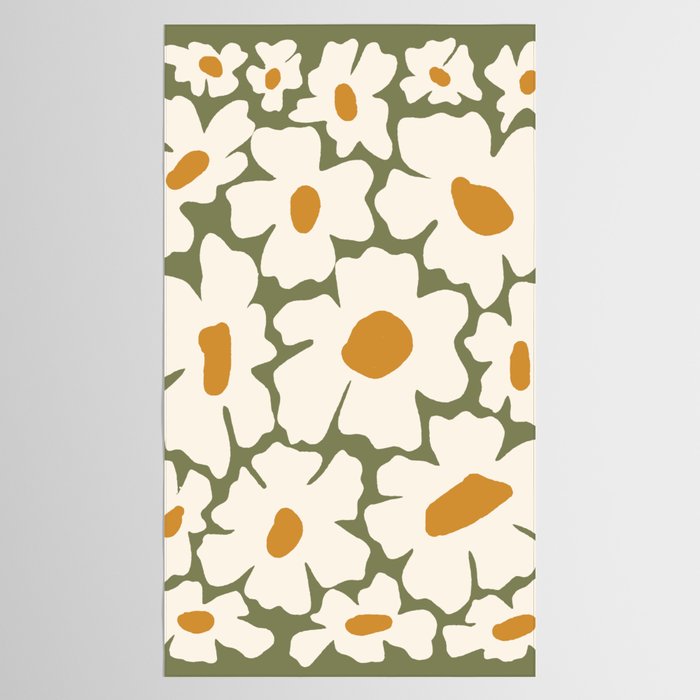 Cute retro floral art Tablecloth Gallery Image 2