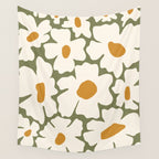Cute retro floral art Wall Tapestry Gallery Image 4