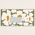 Cute retro floral art Desk Mat Gallery Image 1