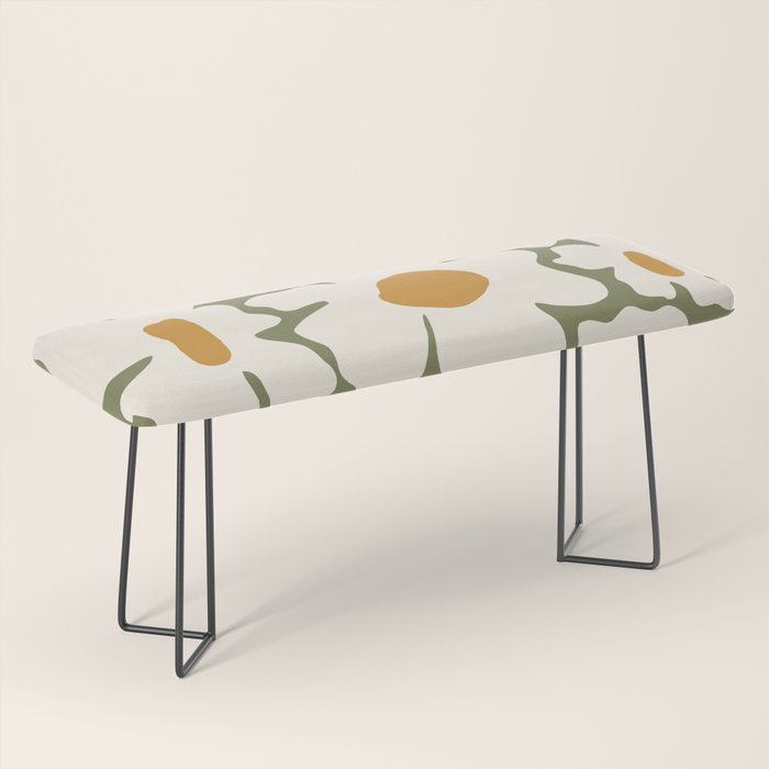 Cute retro floral art Bench Gallery Image 1