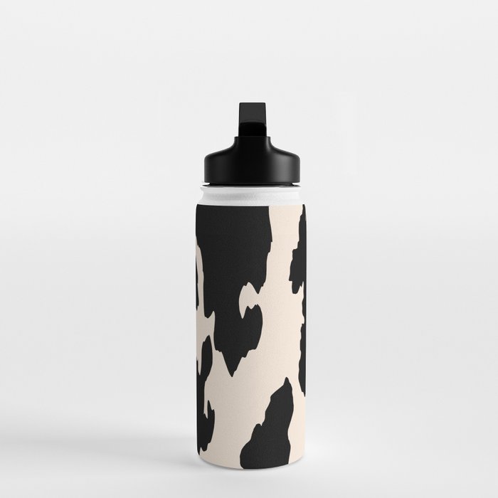 Cow Print (Light Beige & Black) Water Bottle Gallery Image 3