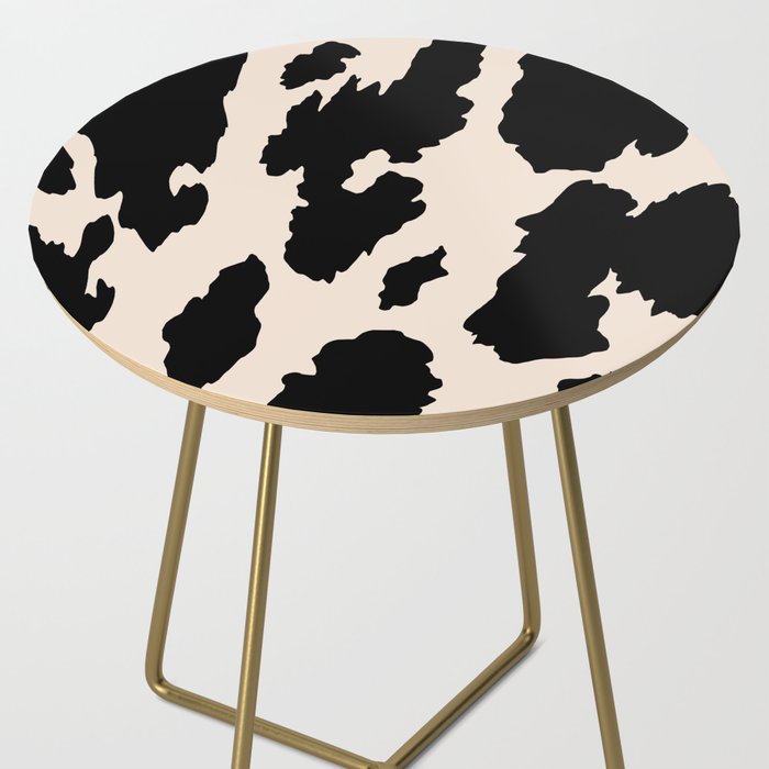 Cow Print (Light Beige & Black) Side Table Gallery Image 2