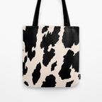 Cow Print (Light Beige & Black) Tote Bag Gallery Image 1
