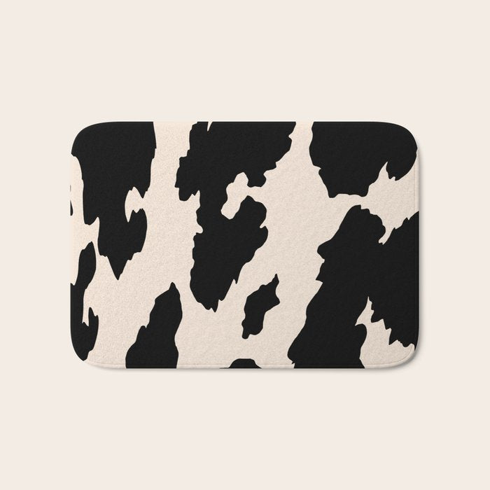 Cow Print (Light Beige & Black) Bath Mat Gallery Image 1