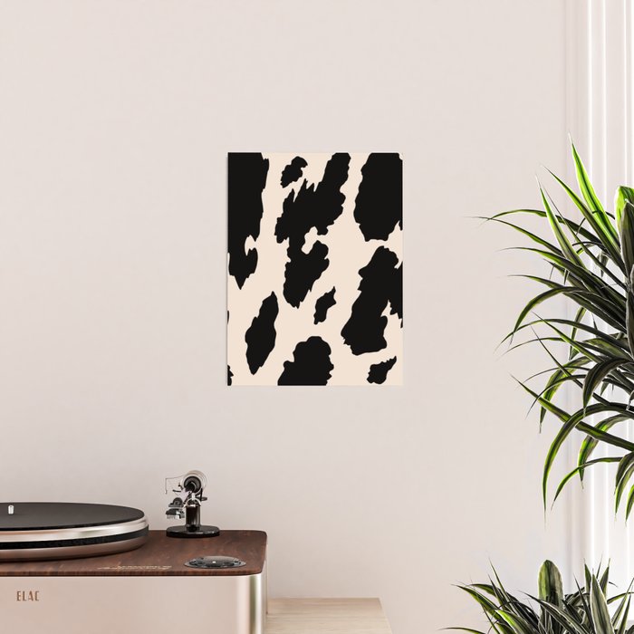 Cow Print (Light Beige & Black) Poster Gallery Image 2