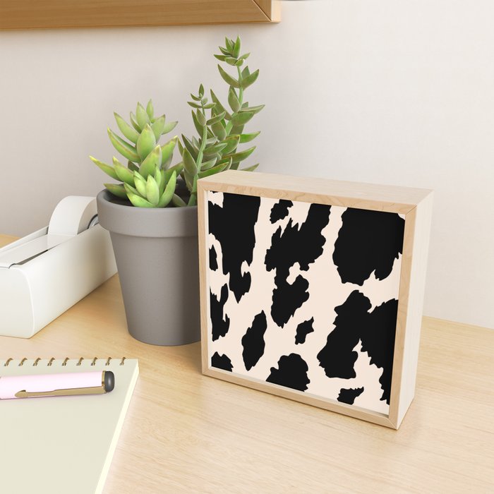 Cow Print (Light Beige & Black) Mini Art Print Gallery Image 2