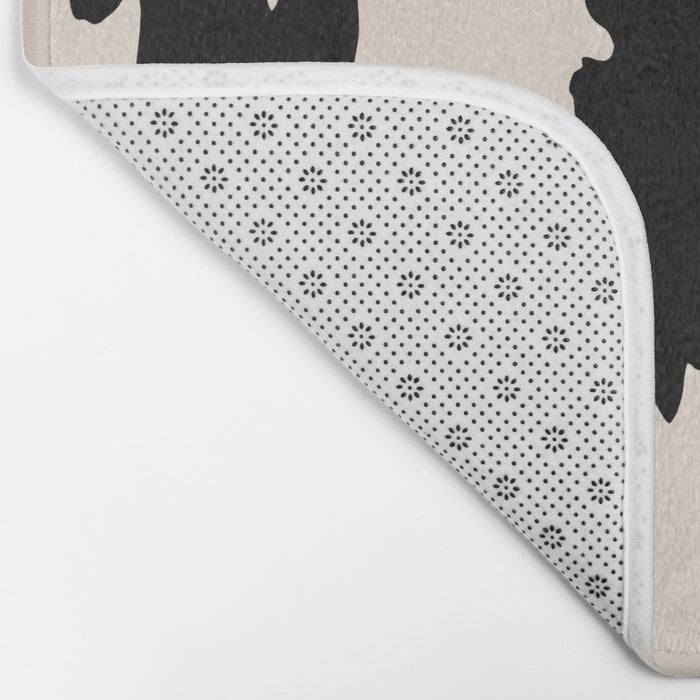 Cow Print (Light Beige & Black) Bath Mat Gallery Image 2