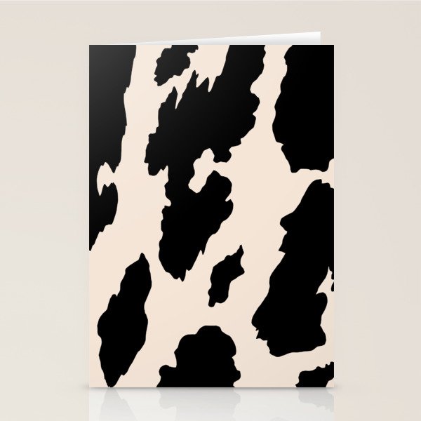 Cow Print (Light Beige & Black) Stationery Card Gallery Image 1