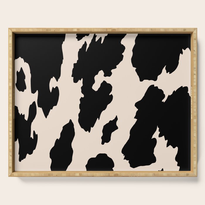 Cow Print (Light Beige & Black) Serving Tray Gallery Image 1