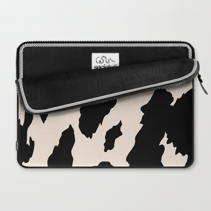 Cow Print (Light Beige & Black) Laptop Sleeve Gallery Image 2
