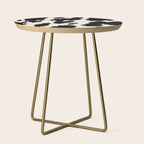 Cow Print (Light Beige & Black) Side Table Gallery Image 1