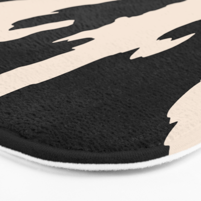 Cow Print (Light Beige & Black) Bath Mat Gallery Image 3