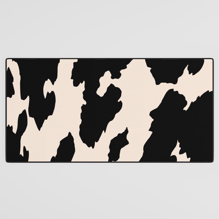 Cow Print (Light Beige & Black) Desk Mat Gallery Image 3