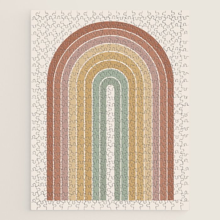 Gradient Arch XXVII Earthy Mid Century Modern Rainbow Jigsaw Puzzle Gallery Image 1