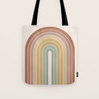 Gradient Arch XXVII Earthy Mid Century Modern Rainbow Tote Bag Gallery Image 1