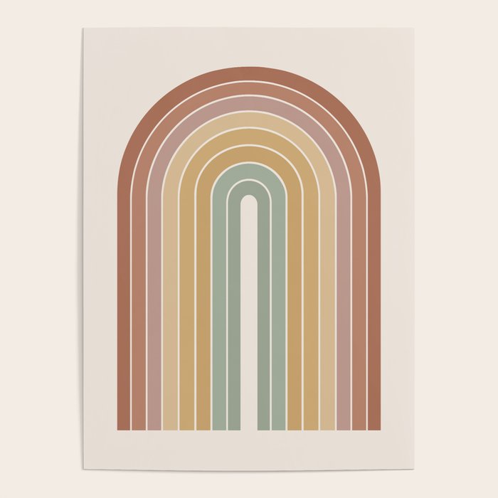 Gradient Arch XXVII Earthy Mid Century Modern Rainbow Poster Gallery Image 4