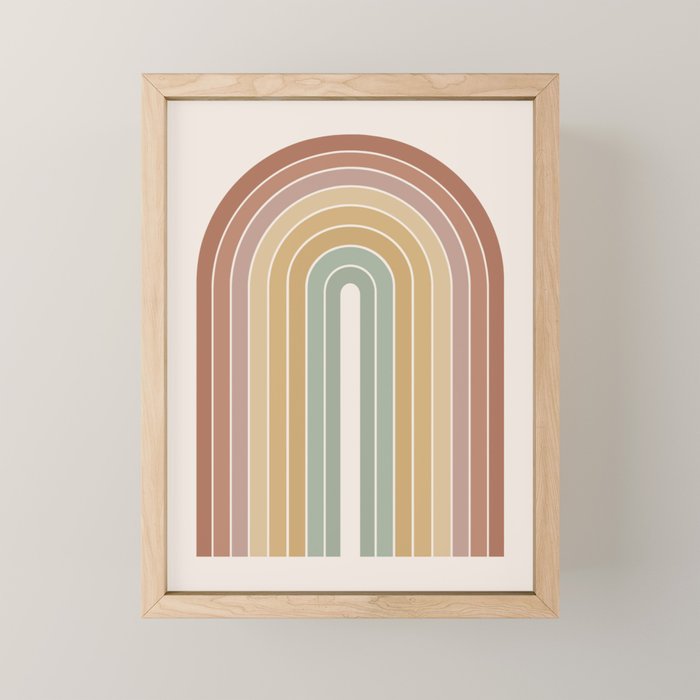 Gradient Arch XXVII Earthy Mid Century Modern Rainbow Mini Art Print Gallery Image 1