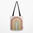 Gradient Arch XXVII Earthy Mid Century Modern Rainbow Tote Bag Gallery Image 2