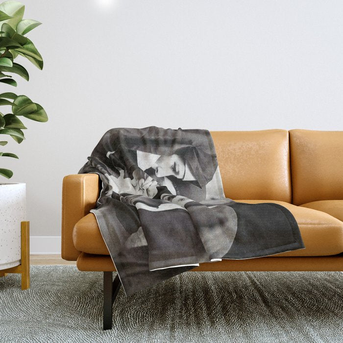 Nuns Smoking Vintage Photograph 1931 Throw Blanket Gallery Image 1