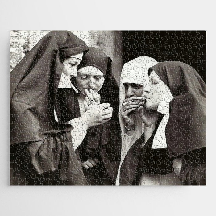 Nuns Smoking Vintage Photograph 1931 Jigsaw Puzzle Gallery Image 1