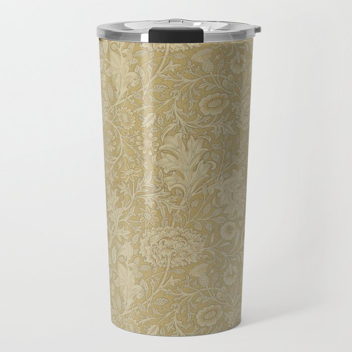 William Morris Vintage Double Bough Antique Gold Travel Mug Gallery Image 1