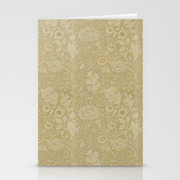 William Morris Vintage Double Bough Antique Gold Stationery Card Gallery Image 2
