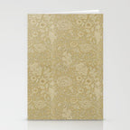 William Morris Vintage Double Bough Antique Gold Stationery Card Gallery Image 2