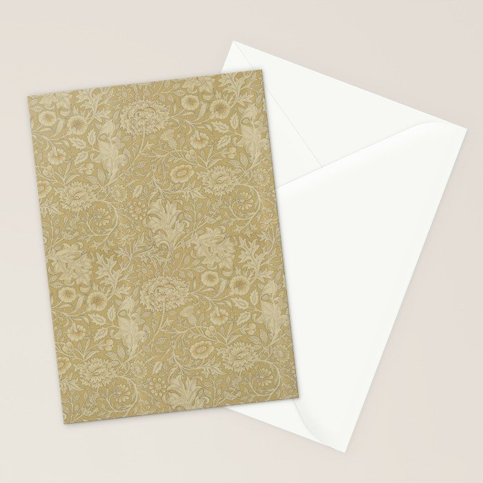William Morris Vintage Double Bough Antique Gold Stationery Card Gallery Image 2