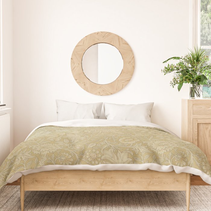 William Morris Vintage Double Bough Antique Gold Duvet Cover Gallery Image 3