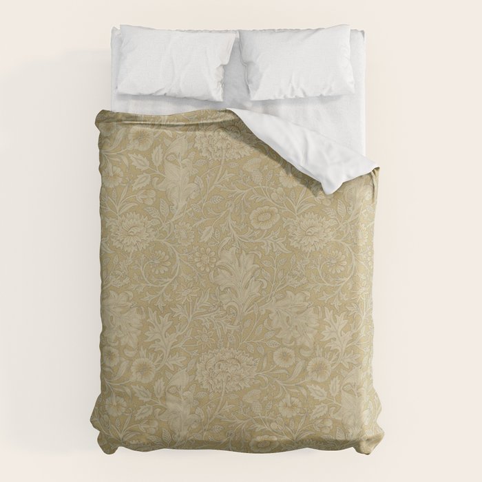 William Morris Vintage Double Bough Antique Gold Duvet Cover Gallery Image 1