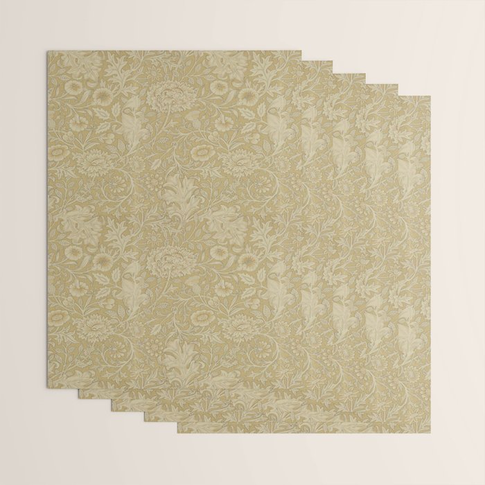 William Morris Vintage Double Bough Antique Gold Wrapping Paper Gallery Image 3