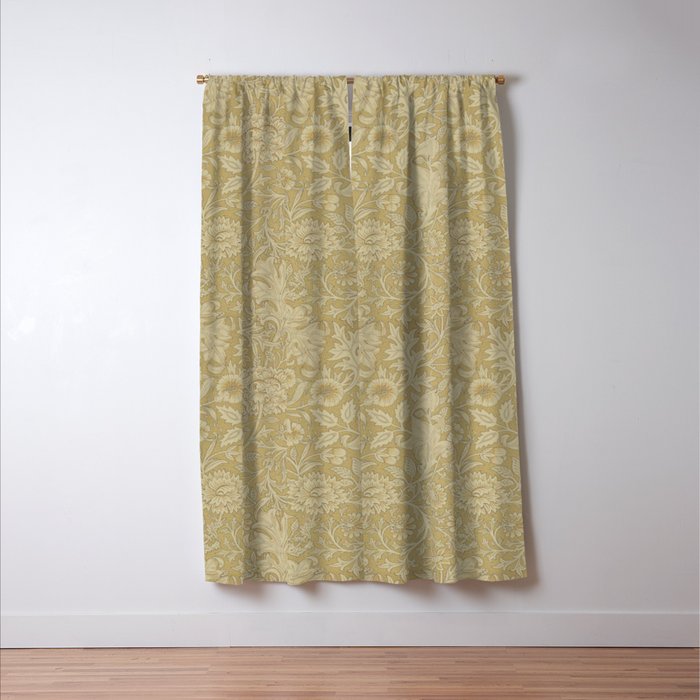 William Morris Vintage Double Bough Antique Gold Window Curtain Gallery Image 3