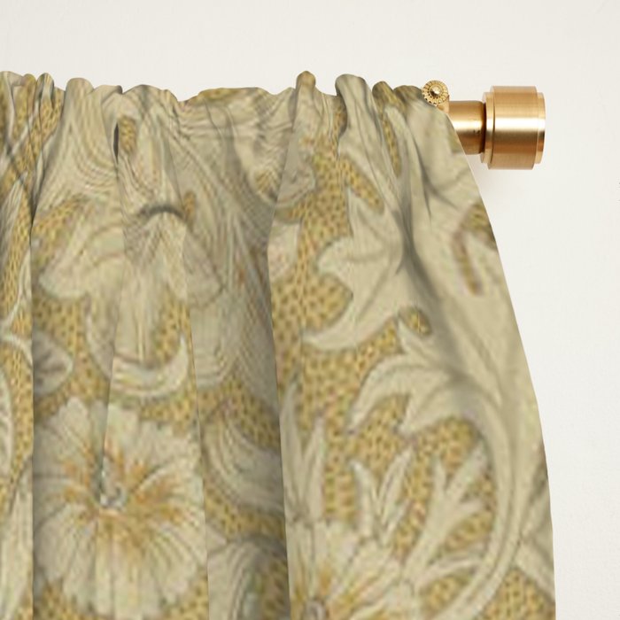 William Morris Vintage Double Bough Antique Gold Window Curtain Gallery Image 2
