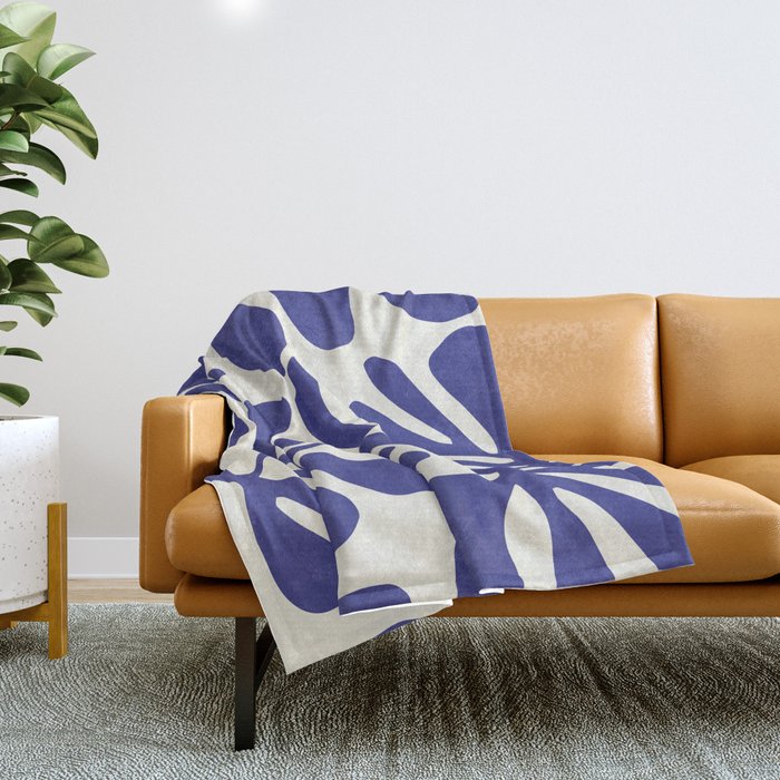 Abstract organic nature leaf art pattern Throw Blanket Gallery Image 1