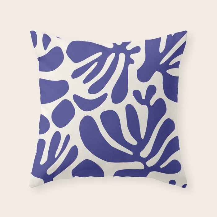 Abstract organic nature leaf art pattern Throw Pillow Gallery Image 1