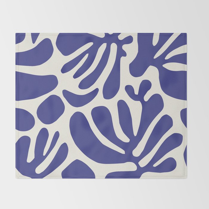 Abstract organic nature leaf art pattern Throw Blanket Gallery Image 2