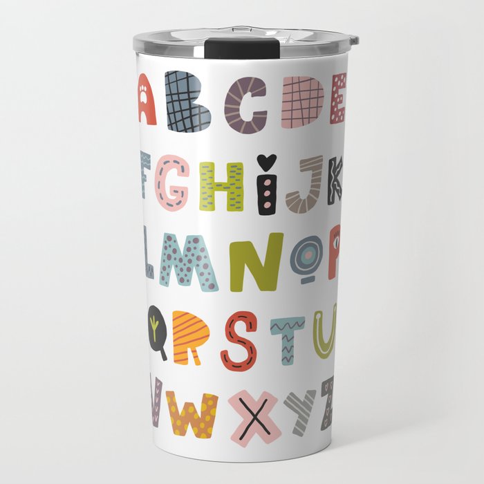 Decorative Alphabet Travel Mug Gallery Image 1