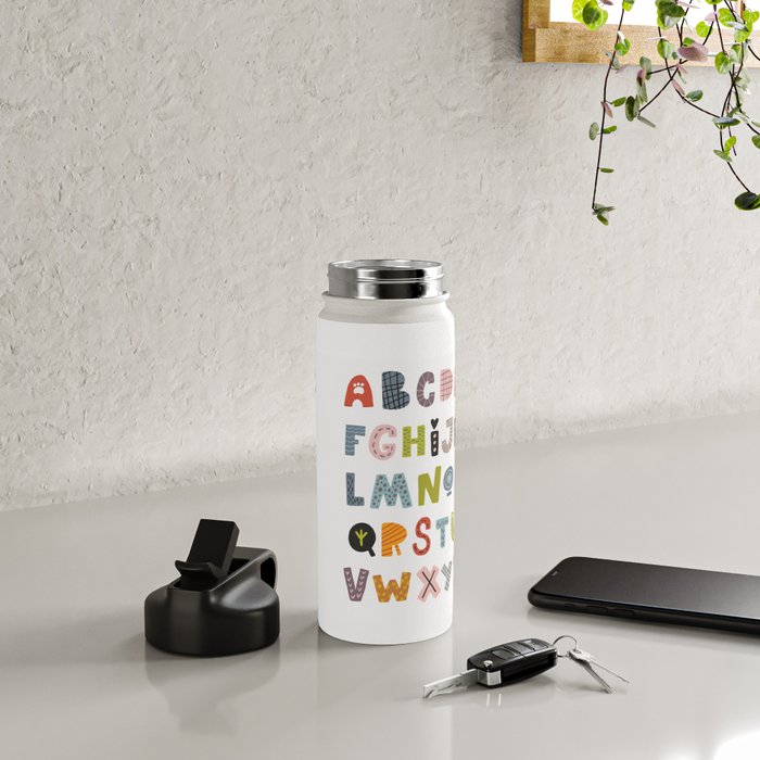 Decorative Alphabet Water Bottle Gallery Image 4