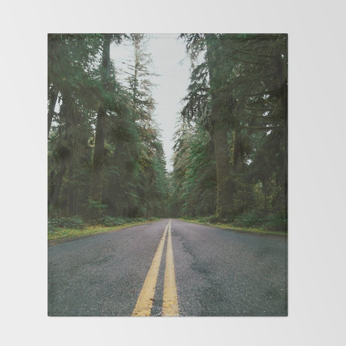 Pacific Northwest Rainforest Drive Throw Blanket Gallery Image 2