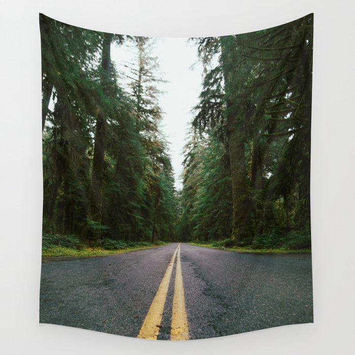 Pacific Northwest Rainforest Drive Wall Tapestry Gallery Image 4