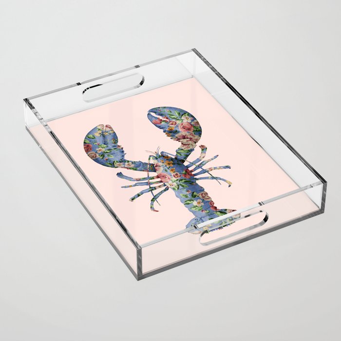 FLORAL LOBSTER Acrylic Tray Gallery Image 1