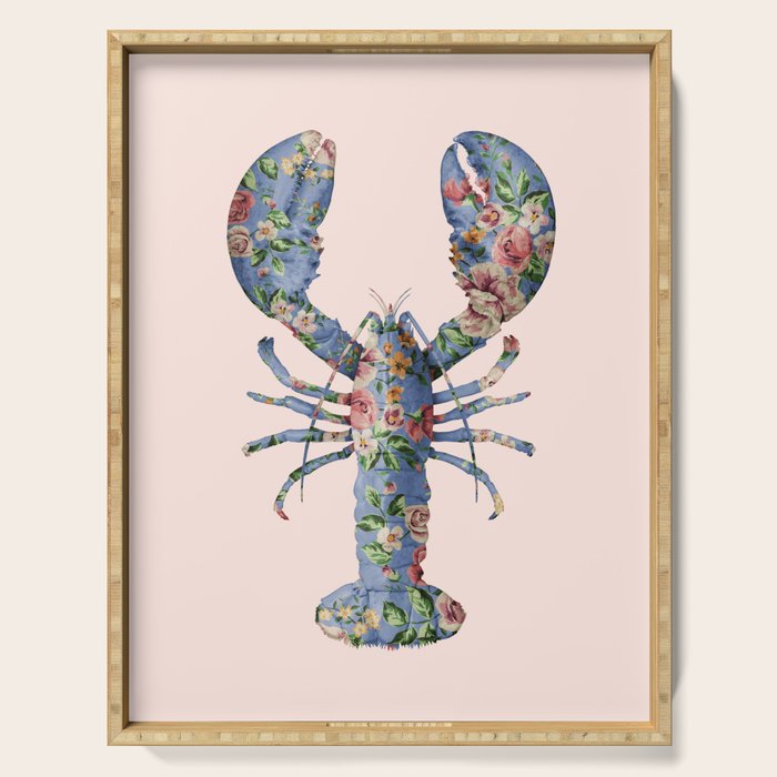 FLORAL LOBSTER Serving Tray Gallery Image 1