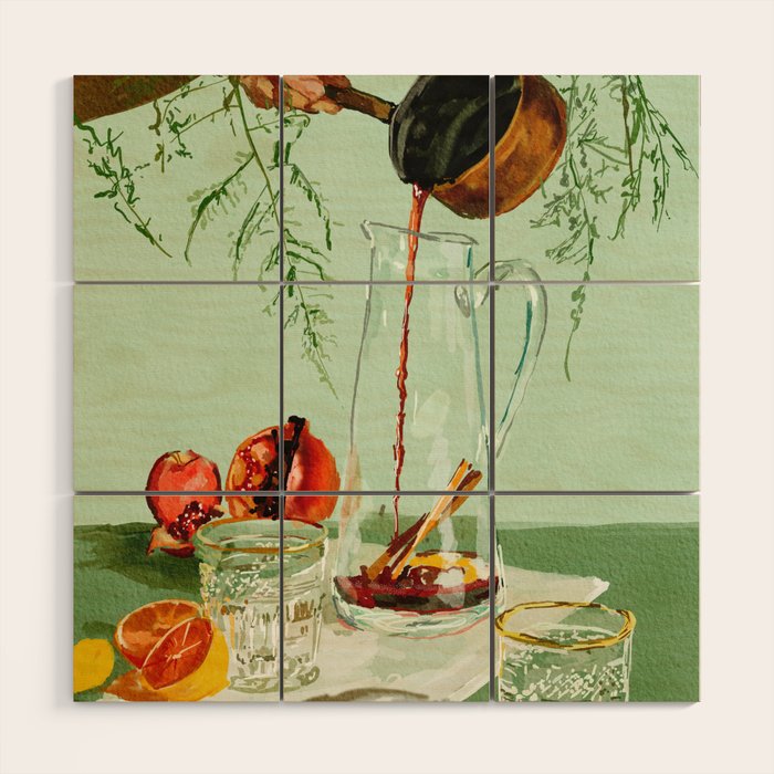 Ðulled wine kit Wood Wall Art Gallery Image 1