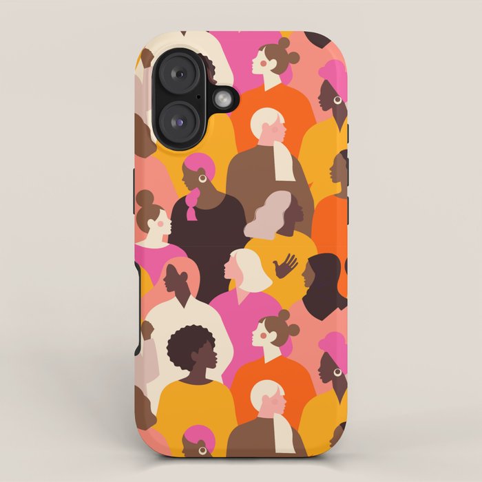 Female diverse faces pink iPhone Case Gallery Image 1