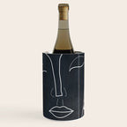 Lady Portrait Minimal Line Art Wine Chiller Gallery Image 1