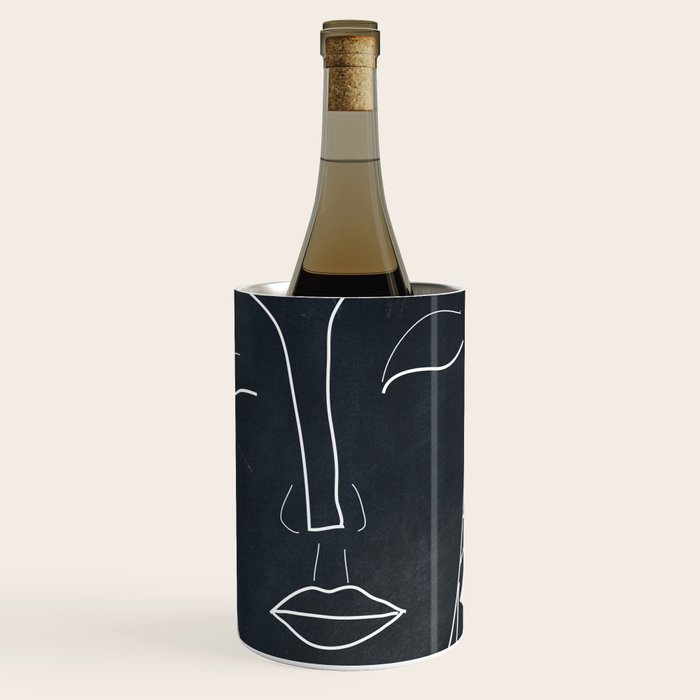 Lady Portrait Minimal Line Art Wine Chiller Gallery Image 1
