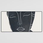 Lady Portrait Minimal Line Art Desk Mat Gallery Image 3