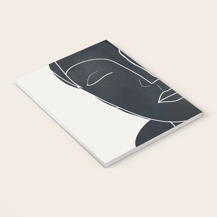 Lady Portrait Minimal Line Art Notebook Gallery Image 3