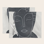 Lady Portrait Minimal Line Art Placemat Gallery Image 1