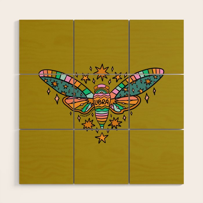 Libra Cicada Wood Wall Art Gallery Image 1